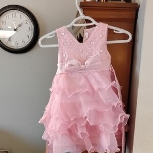 Source Unknown Pink Layered Kids Dress